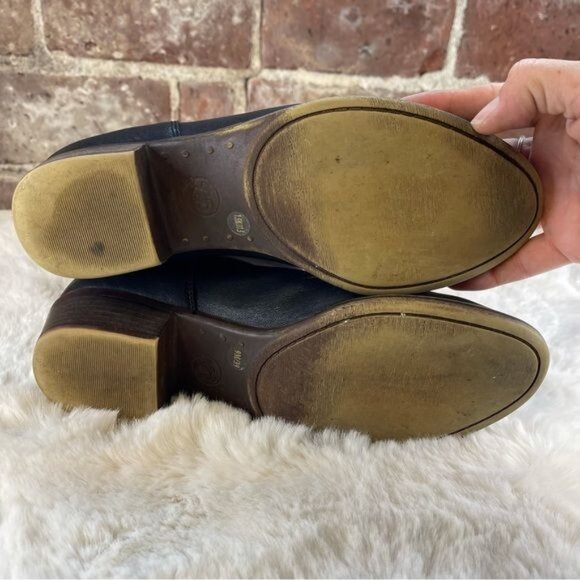 Lucky Brand Black Leather Ankle Bootie Boots Sz 9 - Picture 7 of 10